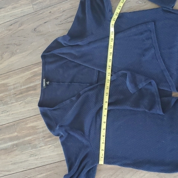 Torrid Women Cardigan Open Front Wrap Waterfall  sweater sz 0 (L/12) - Picture 5 of 8